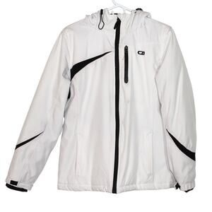 CB Ski Jacket White with Black Detail Size Large Snow Jacket